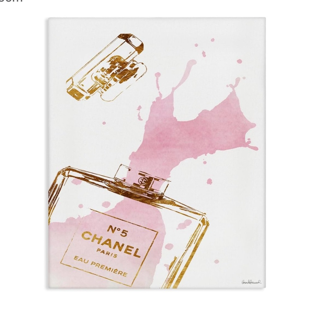 Chanel No. 5 pink/gold 16x20 canvas picture